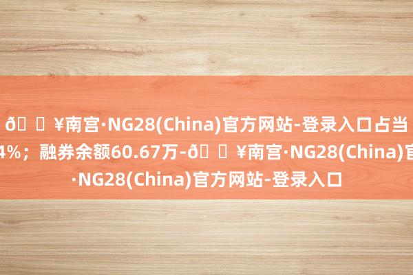 🔥南宫·NG28(China)官方网站-登录入口占当日流出金额的0.04%；融券余额60.67万-🔥南宫·NG28(China)官方网站-登录入口