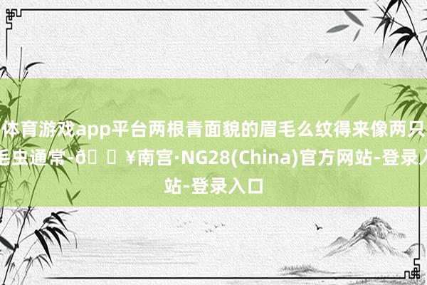 体育游戏app平台两根青面貌的眉毛么纹得来像两只毛毛虫通常-🔥南宫·NG28(China)官方网站-登录入口