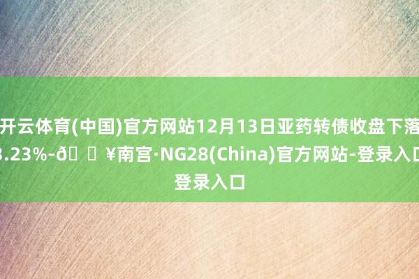 开云体育(中国)官方网站12月13日亚药转债收盘下落3.23%-🔥南宫·NG28(China)官方网站-登录入口